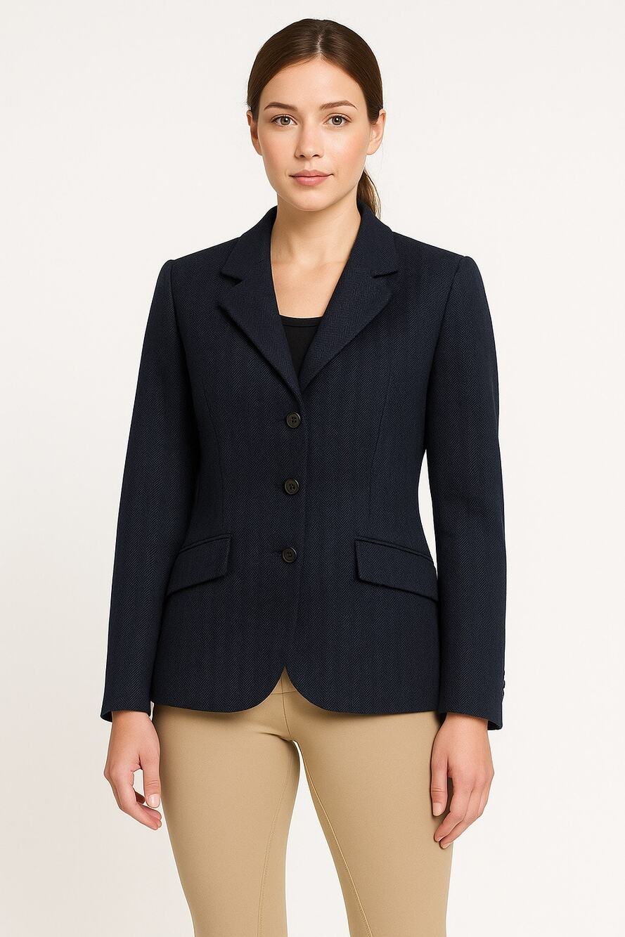 Vtg Y2K Beaufort Riding Apparel Charcoal Herringbone Equestrian Blazer small